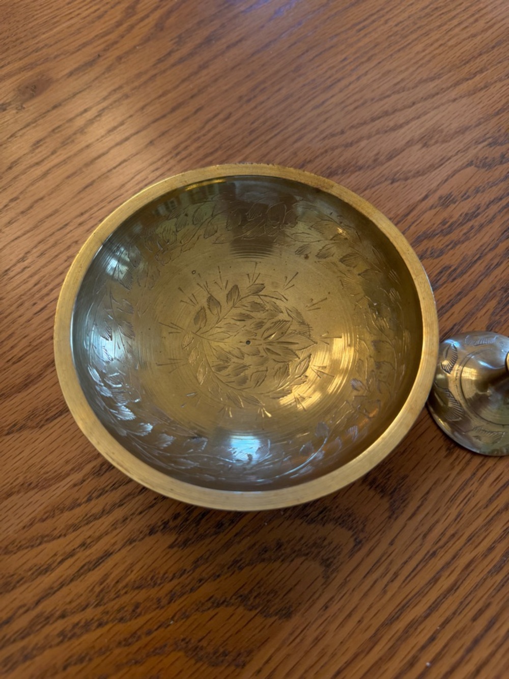 Vintage Brass Decor Set | Bud Vase + Trinket Dish | Boho Home Styling - Picture 3 of 11